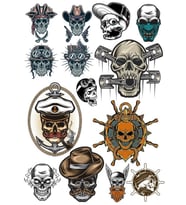 İskelet Kurukafa Sticker Set-4 13 Parça Telefon, Tablet, Defter, Laptop Sticker