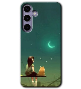Galaxy S24 Kılıf HD Desen Baskılı Kılıf - Kedili Kız