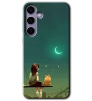 Galaxy S24 Kılıf HD Desen Baskılı Kılıf - Kedili Kız