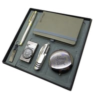 Signator® Victoria  Kişiye Özel Set - Saatli Titanyum Çakmak + 32 Gb. Usb Bellek + Not defteri  + Gold Krom Roller Kalem + Çok Fonksiyonlu Çakı ve El Aynası  İsme Özel Hediyelik Set (Karışık)