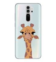 Redmi Note 8 Pro Uyumlu Zürafa Tasarımlı Şeffaf Telefon Kılıfı