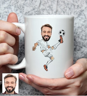 Kişiye Özel Futbolcu Tasarımlı Karikatürlü Kupa Bardak 116