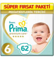 Prima Premium Care 6 Beden Bebek Bezi  62 Adet