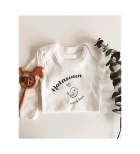 Halasının Minik Kuşu Uzun Kol Çıtçıtlı Organik Bebek Body