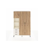 Arges Dolap 6 Raflı 3 Çekmeceli Tek Askılı 132x30x195 Aytaşı-Çam/Aytaşı