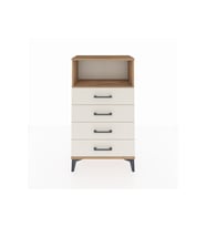 Arges Komodin Tek Raflı 4 Çekmeceli 60x30x106 Çam-Aytaşı
