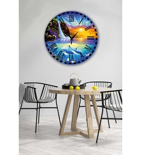 Retro Tasarımlı Duvar Saati 35x35 Cm (Baskılı)