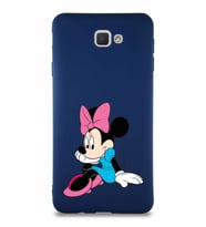 Samsung Galaxy J7 Prime 2 Soft Premier Kapak Minnie Mouse-E Tasarımlı Silikon Kılıf - Lacivert (Şeffaf)