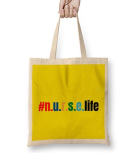 Nurse Gift İdea Funny Saying Quote-Nursing Medical Bez Çanta Uzun Saplı