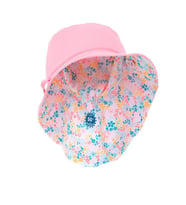Nabaiji Bebek Şapkası UV Korumalı XS 49-51 Cm 3-5 Yaş Pembe Çiçek Desenli
