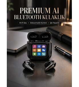 AI Destekli Dokunmatik Ekranlı Kablosuz Bluetooth Kulaklık