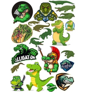 Timsah Sticker Set-11 17 Parça Telefon, Tablet, Defter, Laptop Sticker