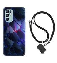 Oppo Reno 6 Kılıf Resimli Boyun Askılı İpli Desenli Silikon Series Üçgenler 2 1872