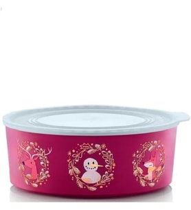 Tupperware Su Yuvarlak Kırmızı Kardan Adam Yılbaşı Kurabiye Kutusu - 1.5 Lt Esc
