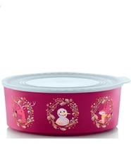 Tupperware Su Yuvarlak Kırmızı Kardan Adam Yılbaşı Kurabiye Kutusu - 1.5 Lt Esc
