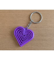 3D Baskı Kalp Fidget Anahtarlık - Hareketli Stres Oyuncağı ve Çanta Süsü-Mor
