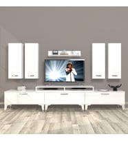Decoraktiv Ekoflex 8D Slm Silver Tv Ünitesi Tv Sehpası - Parlak Beyaz