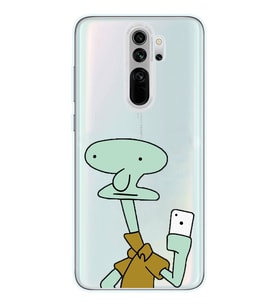 Redmi Note 8 Pro Uyumlu Squidward Selfie Tasarımlı Şeffaf Telefon Kılıfı
