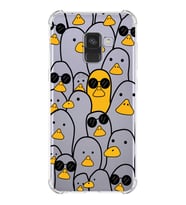 Samsung Galaxy A8 2018 Uyumlu Köşe Korumalı Antişok Kapak Duck Tasarımlı Şeffaf Kılıf