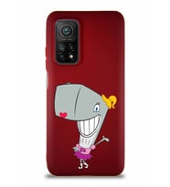 Xiaomi Mi 10T Pro Soft Premier Kapak Pearl Yengeç Tasarımlı Silikon Kılıf - Mürdüm (Şeffaf)