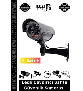 #SahteKamera Ev Ofis İş Yeri Bahçe Gece Görüşlü Pilli Ledli Caydırıcı Güvenlik Kamerası 3 Adet