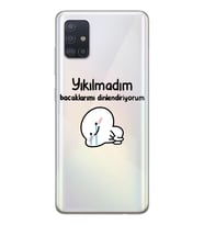 Samsung Galaxy A51 Uyumlu Yıkılmadım Tasarımlı Şeffaf Telefon Kılıfı