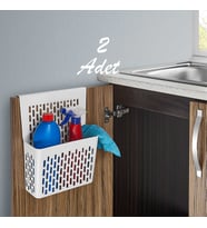 Porsima Org-52 2 li Asılabilir Mutfak Banyo Dolap İçi Düzenleyici Organizer Deterjanlık - Beyaz
