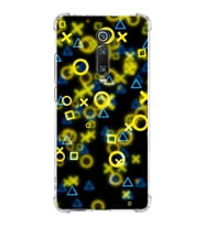 Xiaomi Mi 9T Köşe Korumalı Antişok Kapak Semboller Tasarımlı Şeffaf Silikon Kılıf