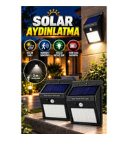 Hareket Sensörlü Solar LED Dış Mekan Lambası – 3 m PIR Algılama 1200 mAh Beyaz Işık
