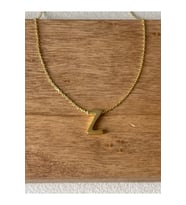 925 Ayar Gümüş Gold Renk Z Harfi Kolye Harfli Kolye 45cm