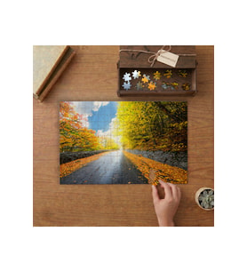 Sararmış Yapraklar - Sonbahar Tasarımı 240 parça Ahşap Puzzle Ahşap Kutuda MP08355