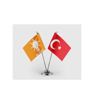 Ak Parti Turuncu ve Türk Bayrağı İkili Saten Masa Bayrağı Takımı
