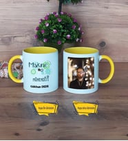 Makine Mühendisi Kupa Bardak Sarı Fotoğraflı Mühendisler Günü Hediyesi