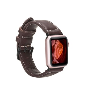 Apple Watch Uyumlu Deri Kordon 42-44-45mm NM1-AS3 Kahve