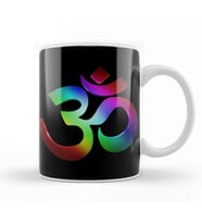 Ohm Spiritual Om Yoga Meditation Gift Aum Symbol Kupa Bardak Porselen