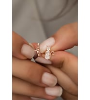 925 Ayar Gümüş Rose Minik Kedi Küpe