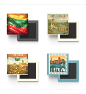 Buzdolap Magnetleri - Litvanya Vilnius - Lithuania - 4'lü Set Magneti