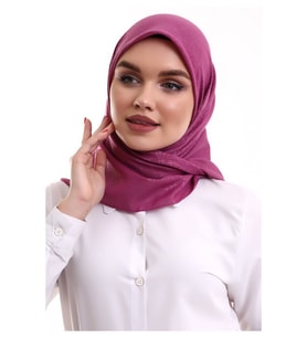 Kofra Desenli Baş Örtü - Fuşya (Karışık)