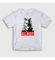 Presmono Unisex Çocuk Beyaz All Might Anime Boku No Hero Academia T-Shirt 234081tt
