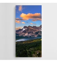 Ağaçlar Nehir Dağlar Panoramik Kanvas Tablo