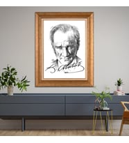 Altın Varaklı Paspartulu Çerçeveli Tablo hb1056