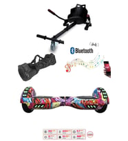 Elektrikli Kaykay Scooter Akıllı Denge Hoverboard + HoverKart + Çanta FULL LEDLİ EXTREM PAKET D16