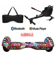 Elektrikli Kaykay Scooter Akıllı Denge Hoverboard + HoverKart + Çanta FULL LEDLİ EXTREM PAKET D16
