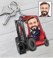 Kişiye Özel Forklift Opertatörü Tasarımlı Karikatür Anahtarlık 59