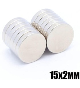 15Mm X 2Mm Yuvarlak Güçlü Magnet 5 Adet