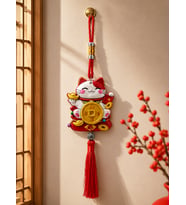 Şans Kedisi Duvar Süsü 38 CM  Dekoratif Çin Feng Shui Lucky Cat Asma Obje