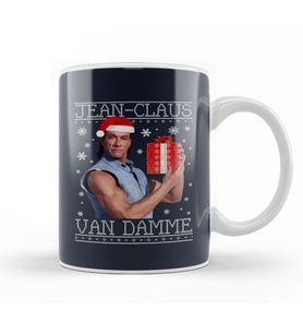 Jean Claus Van Damme Christmas Knit Kupa Bardak Porselen