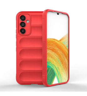 Samsung Galaxy A34 Uyumlu Kılıf Esnek TPU Oyuklu Arka Yüzey Tasarımlı Zore Etnik Silikon Kapak (Kırmızı)