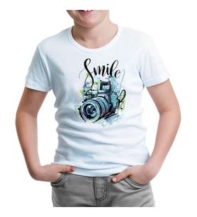 Kamera - Fotoğraf Beyaz Çocuk Tshirt