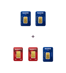 Nadir Gold 24 Ayar 9,5 Gram Külçe Altın (3 Adet 2,5 Gram Külçe Altın + 2 Adet 1 Gram Külçe Altın )
